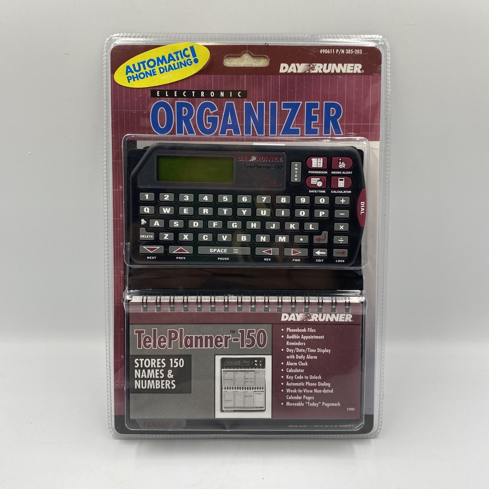 Day Runner TelePlanner-150 Electronic Organizer Stores 150 Contacts New Sealed‎